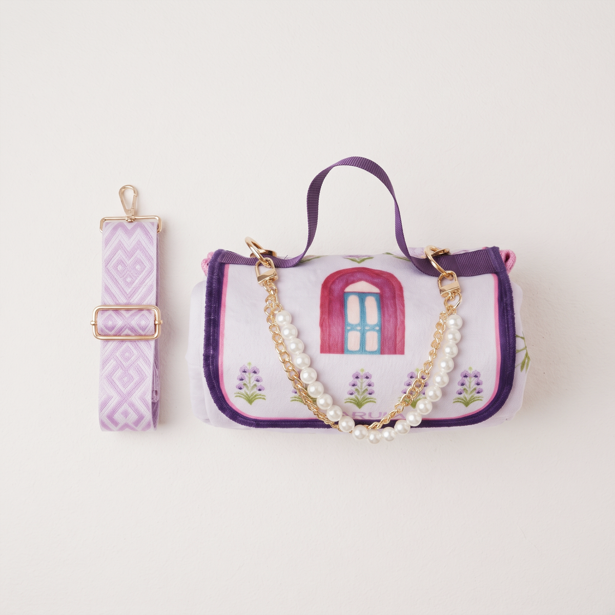 Pray Rug & Tasbih Set-Purple