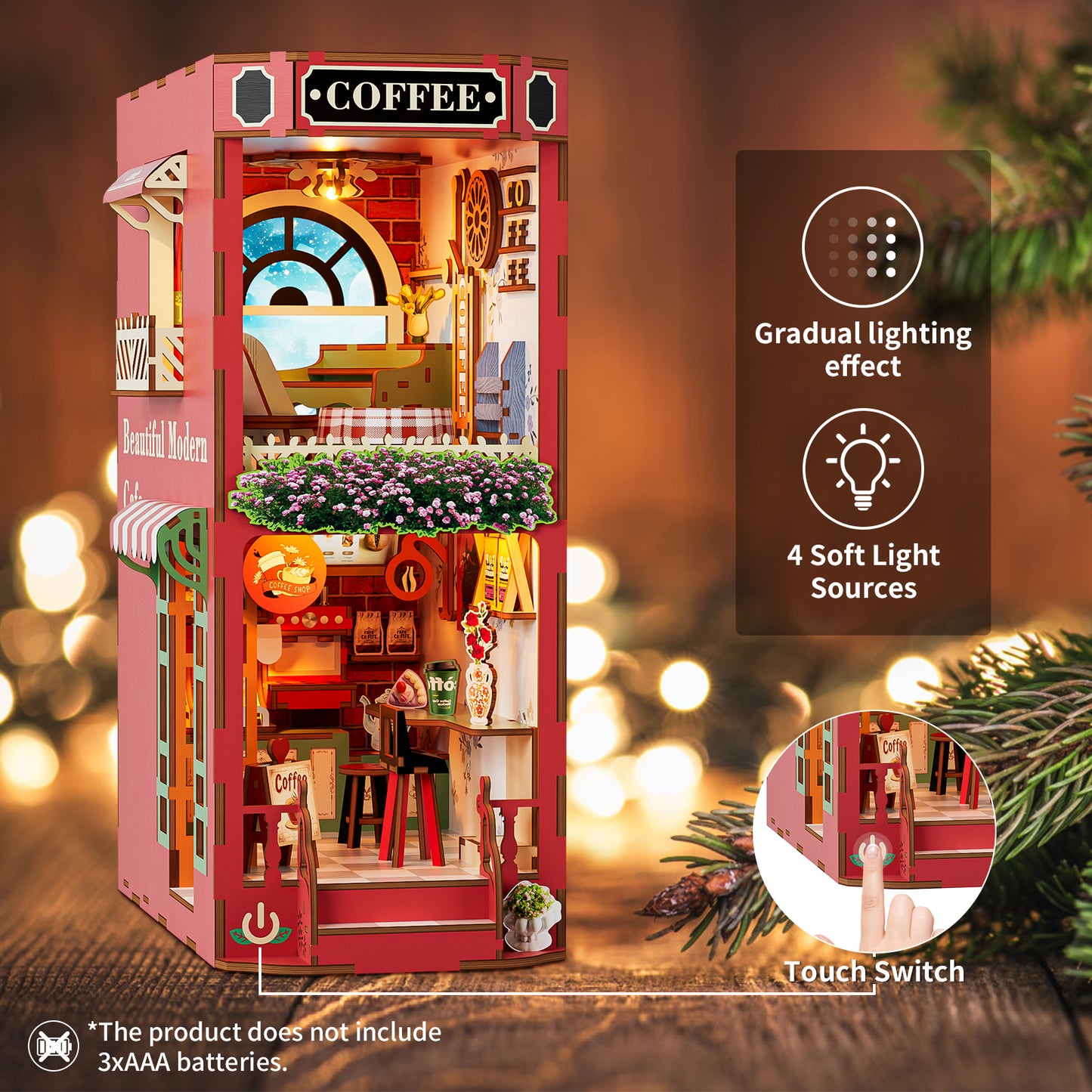 Coffee Shop DIY Book Nook Kit - 3D Wooden Puzzle