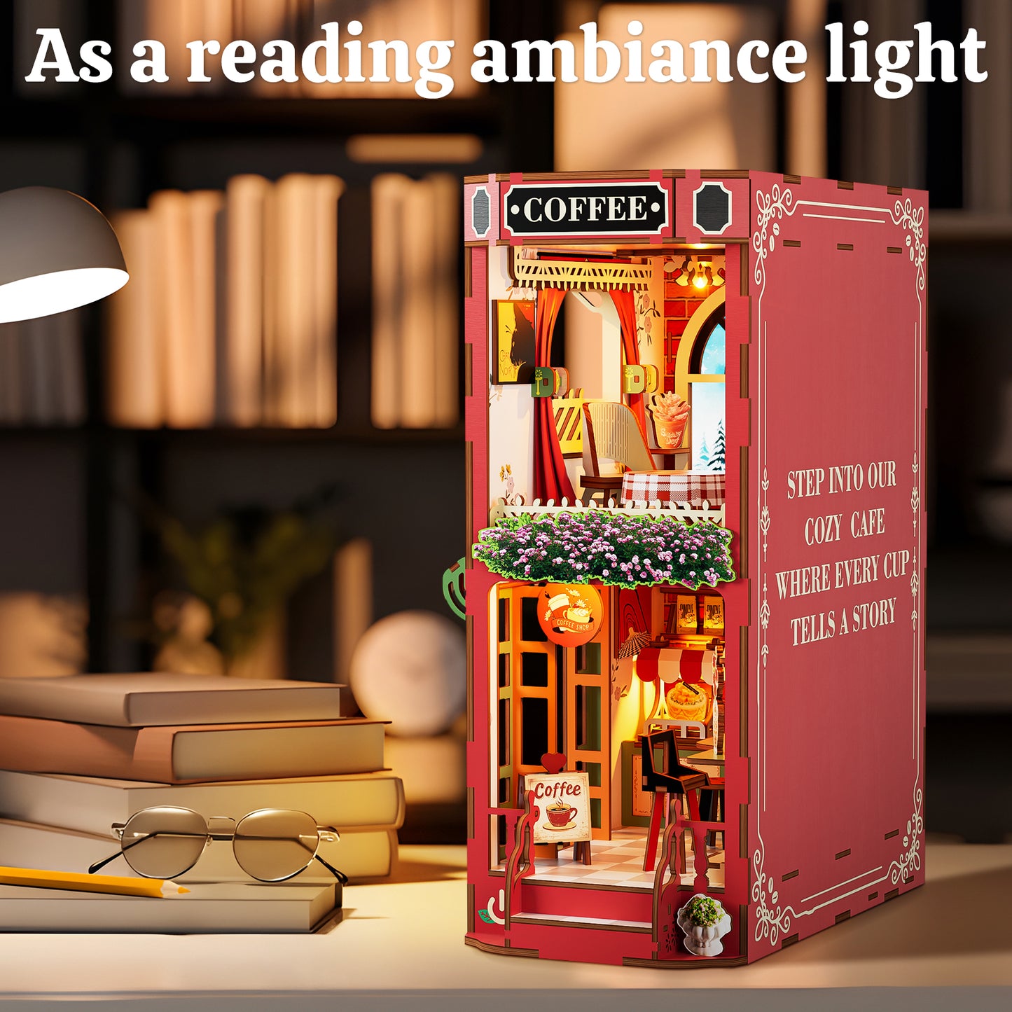 Coffee Shop DIY Book Nook Kit - 3D Wooden Puzzle