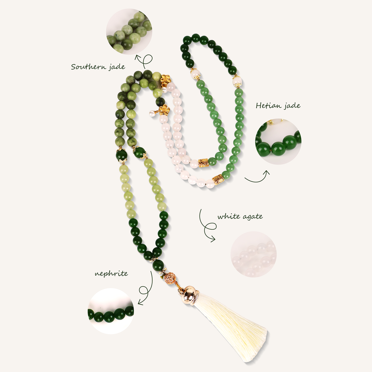 Tasbih-99beads-Chant of Traveler-Green