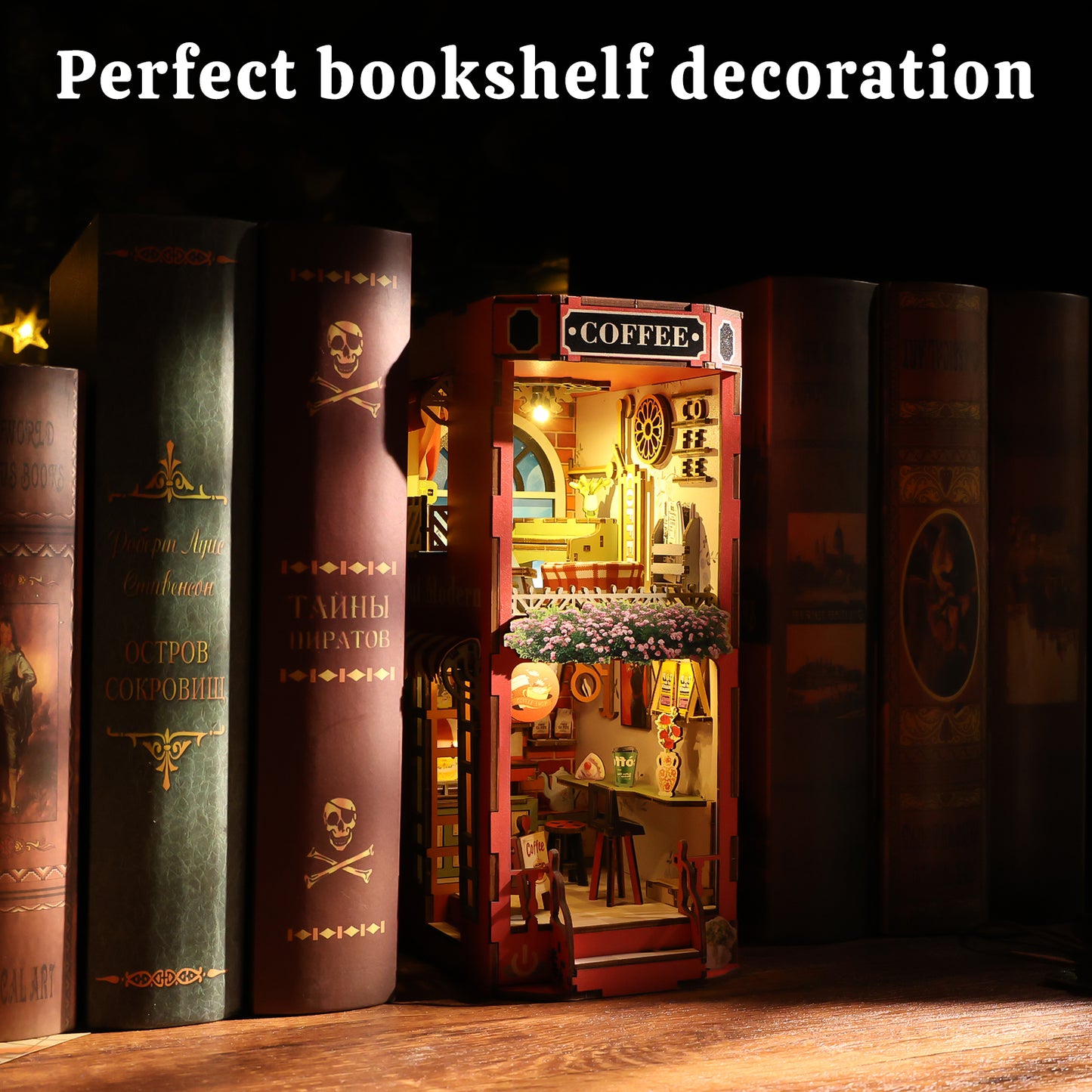 Coffee Shop DIY Book Nook Kit - 3D Wooden Puzzle
