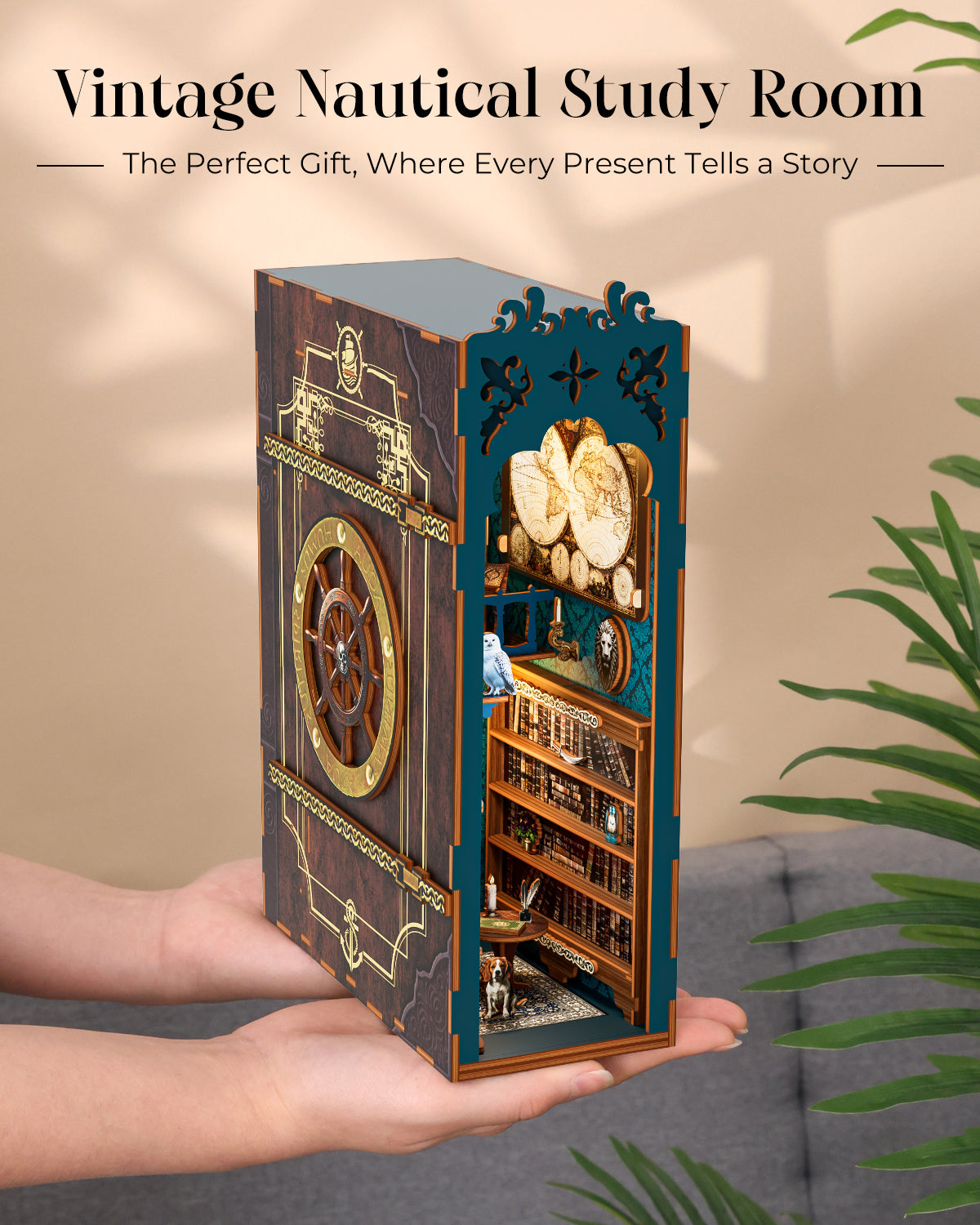 Nautical Bookends DIY Book Nook Kit - 3D Wooden Puzzle
