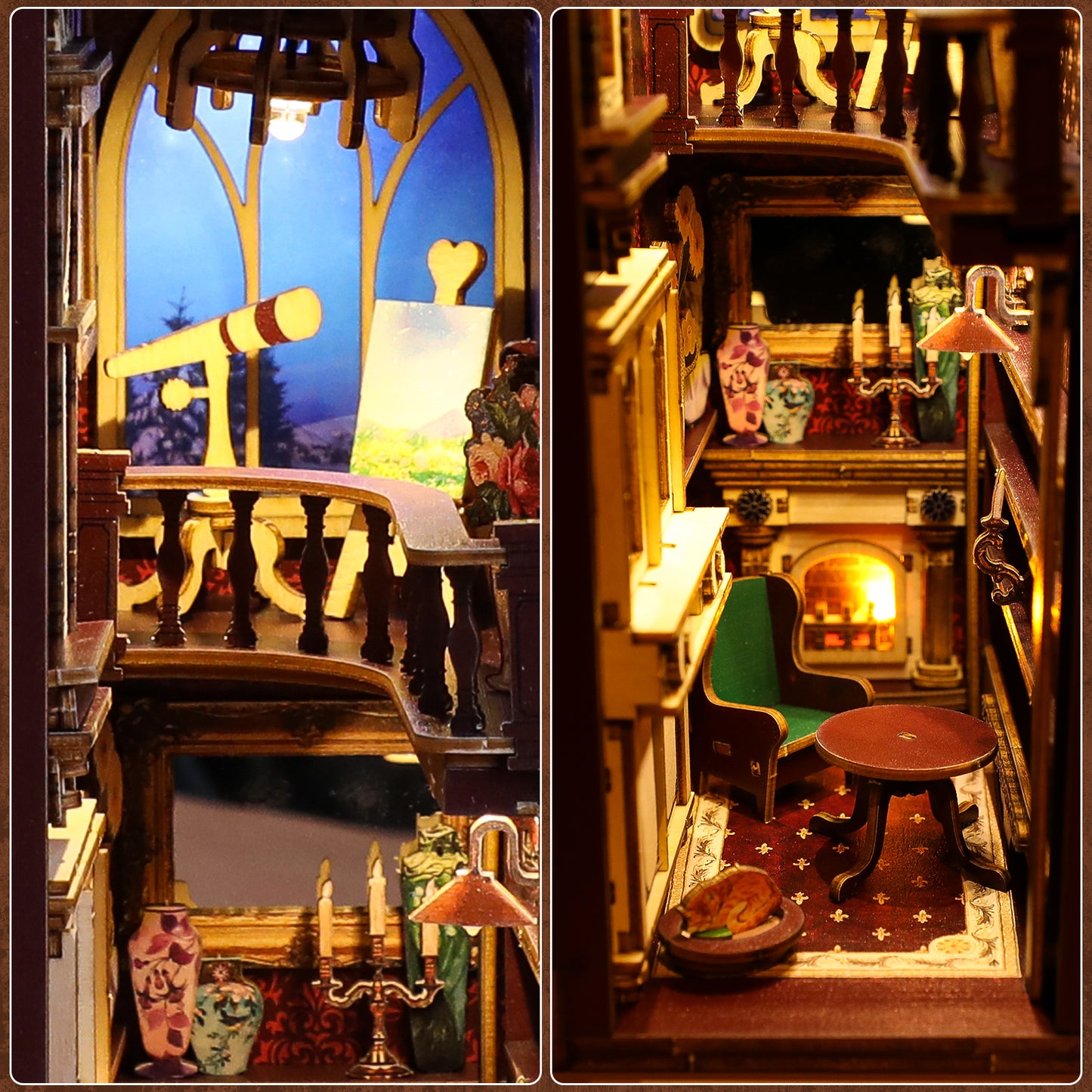 Vintage Study Bookend DIY Book Nook Kit - 3D Wooden Puzzle