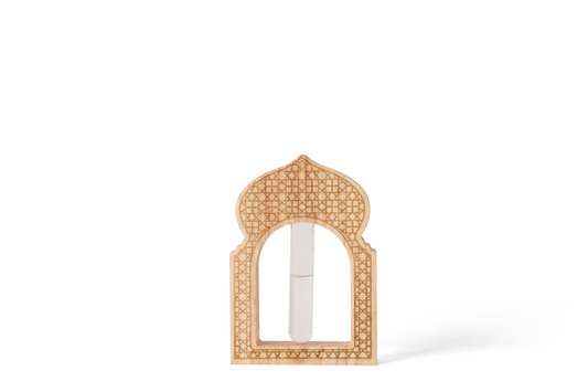 Inspired Wooden Vase with Intricate Architectural Carvings