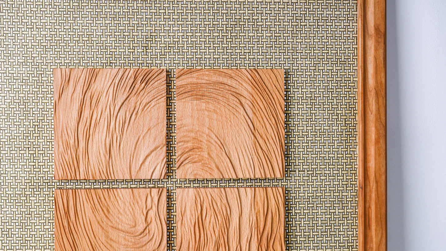 "Eternal Currents" – Handcrafted Wooden Relief Carving of Ocean Whirlpools