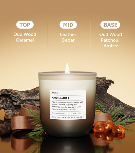 Oud & Leather Scented Candle