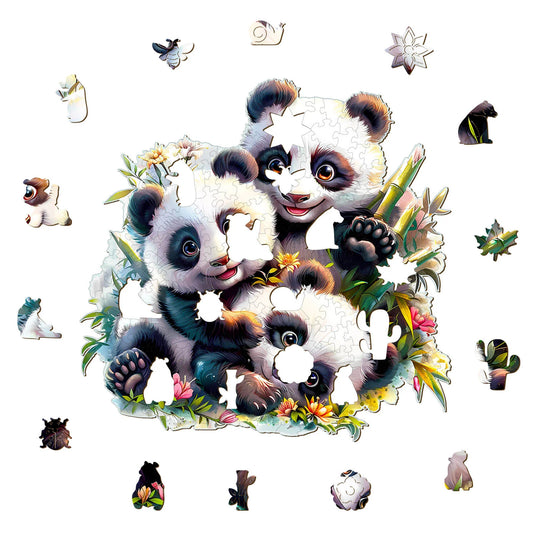 Panda Family Wooden Jigsaw Puzzle