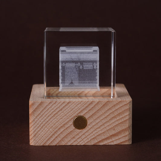 Crystal Sculpture of Architectural Landmark - Intricate Laser Engraved Design