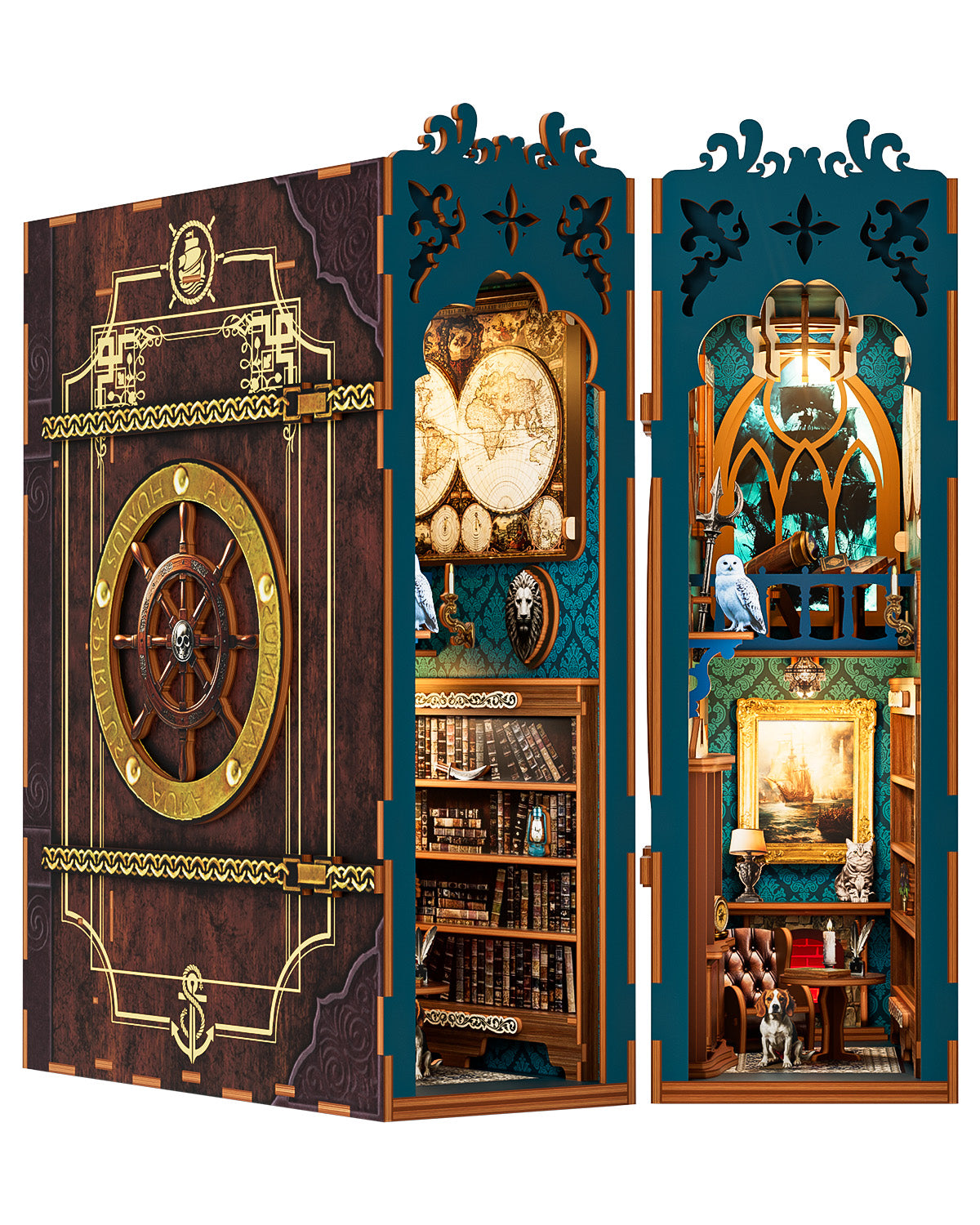 Nautical Bookends DIY Book Nook Kit - 3D Wooden Puzzle