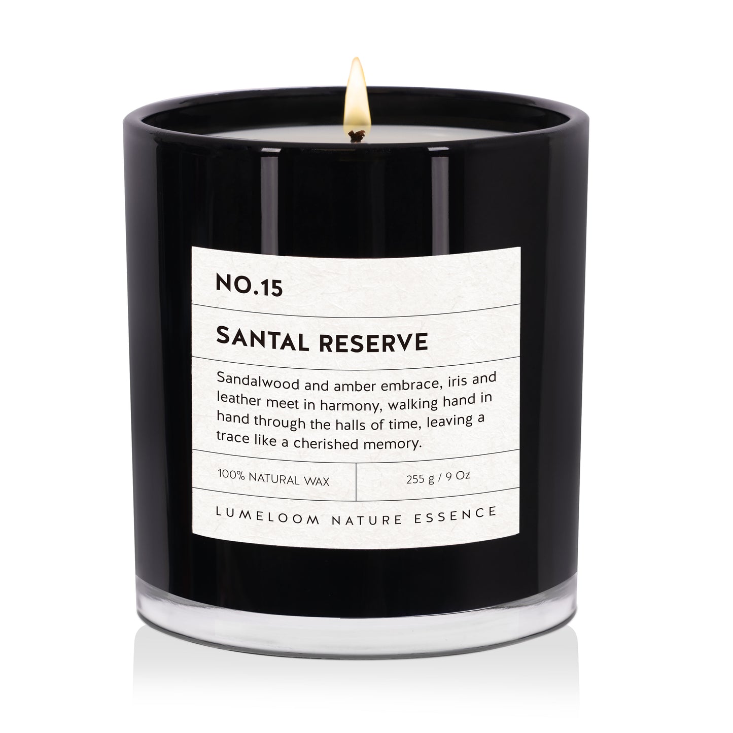Santal Reserve Scented Candles, Sandalwood, Amber, Iris & Leather Scent