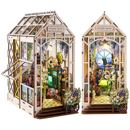 Floral Conservatory DIY Book Nook Kit - 3D Wooden Puzzle