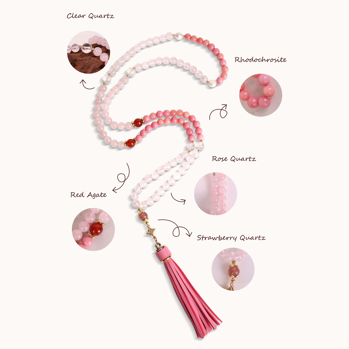 Tasbih-99beads-Chant of Traveler-Pink