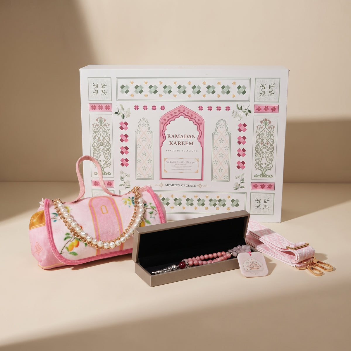 Pray Rug & Tasbih Set-Pink