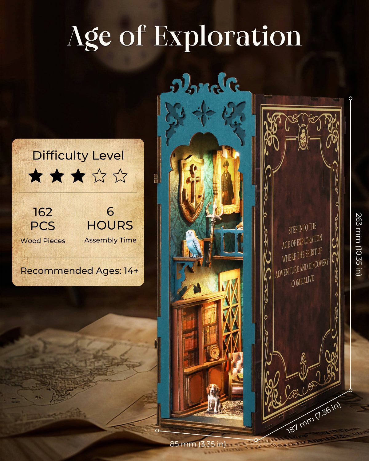 Nautical Bookends DIY Book Nook Kit - 3D Wooden Puzzle