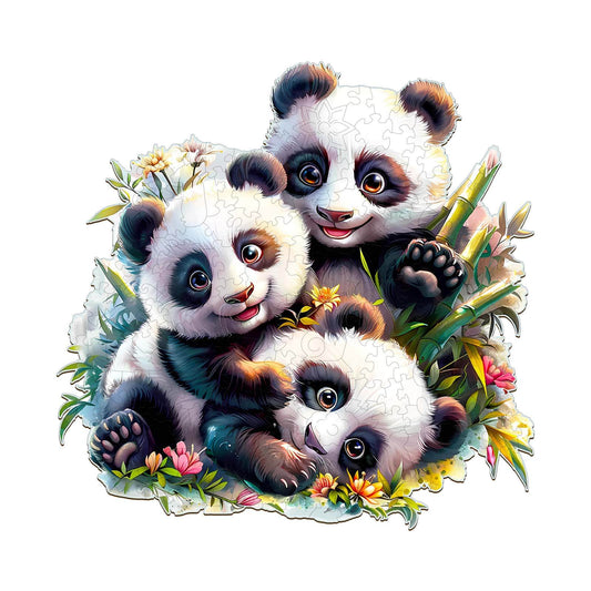 Panda Family Wooden Jigsaw Puzzle