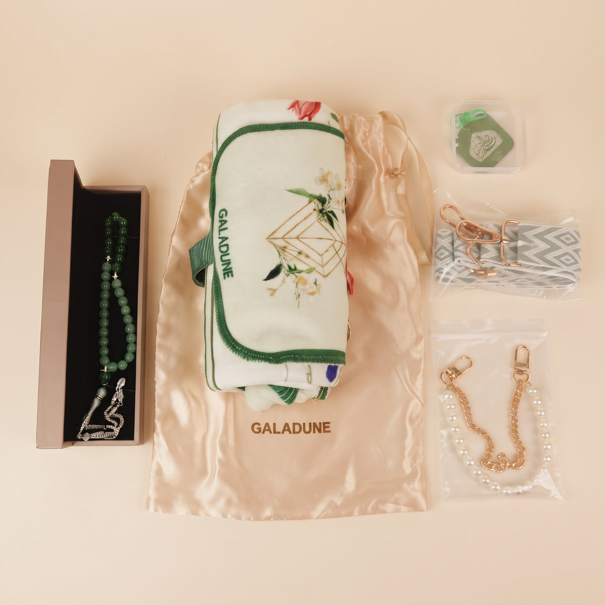 Pray Rug & Tasbih Set-Green