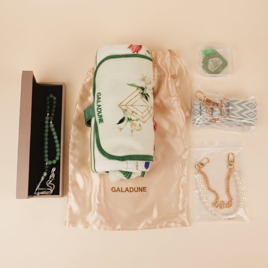 Pray Rug & Tasbih Set-Green