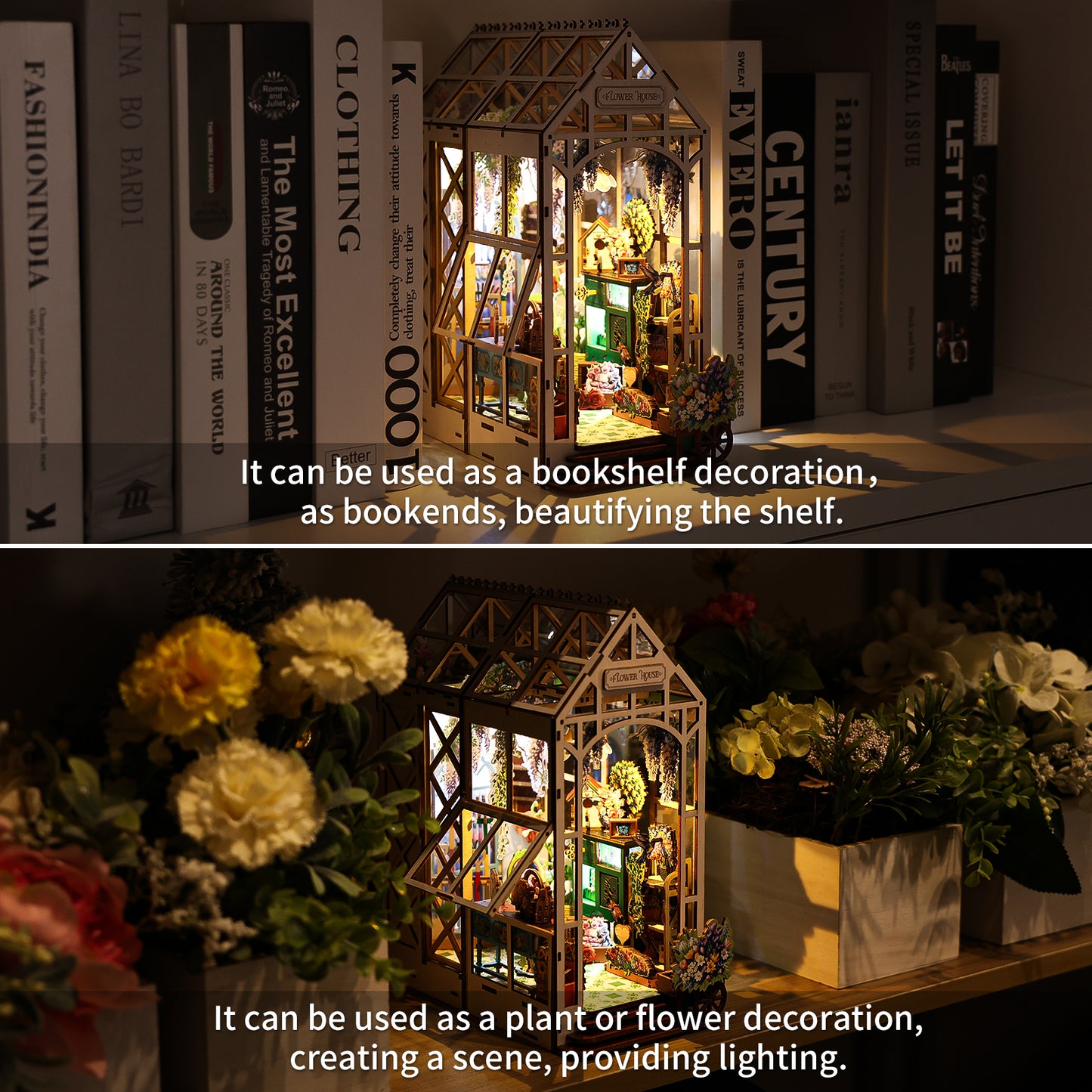 Floral Conservatory DIY Book Nook Kit - 3D Wooden Puzzle