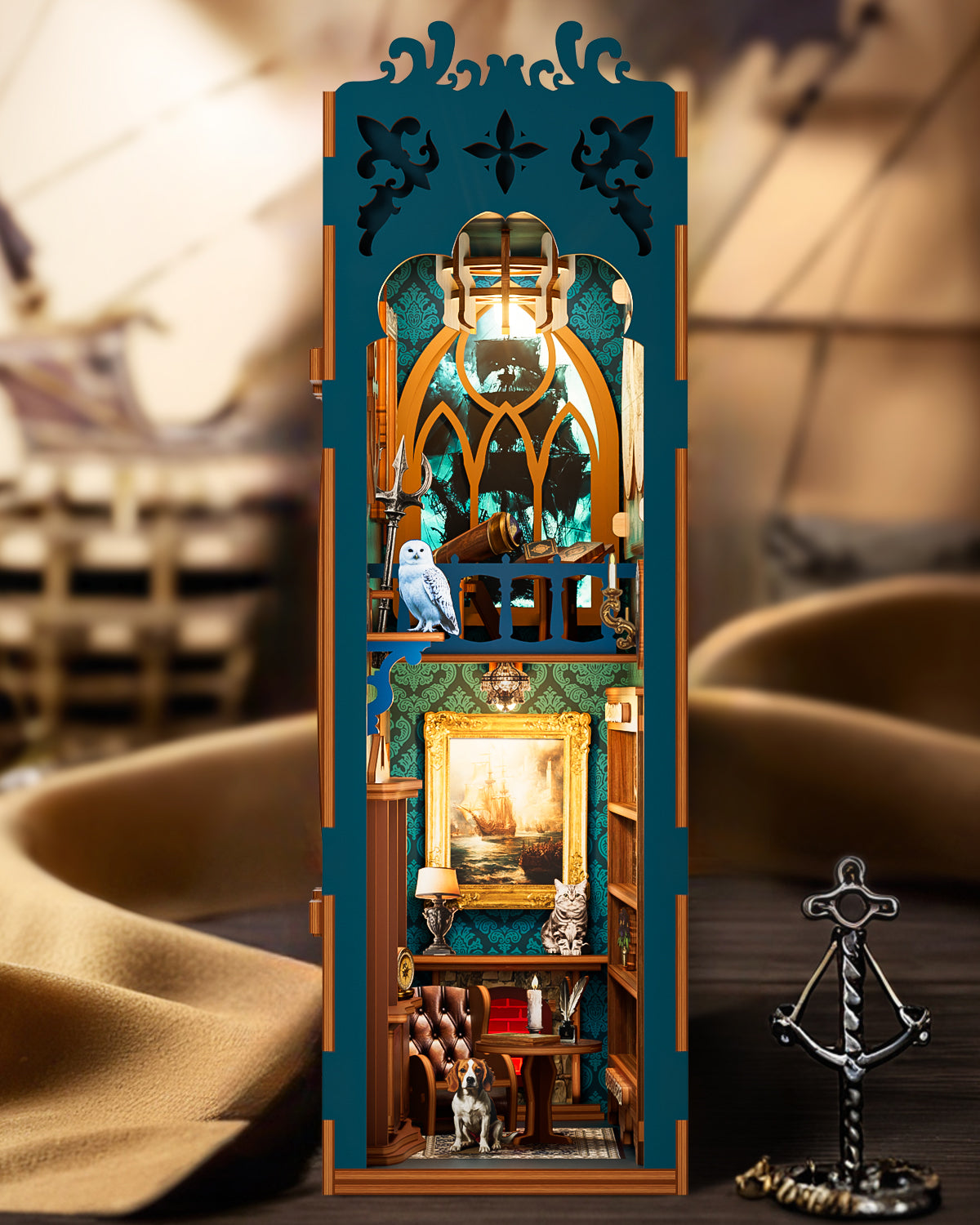 Nautical Bookends DIY Book Nook Kit - 3D Wooden Puzzle